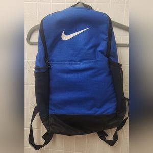 NIKE blue BACKPACK full size BACK TO SCHOOL white SWOOSH